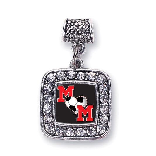 Silver Soccer Mom Square Memory Charm