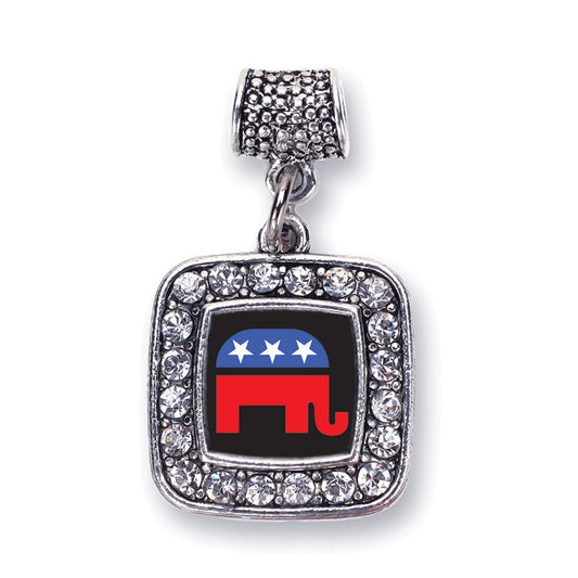 Silver Republican Square Memory Charm