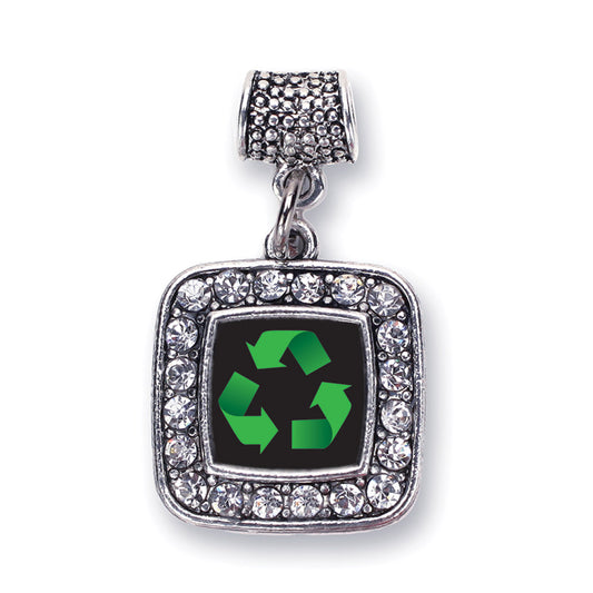 Silver Recycle Square Memory Charm