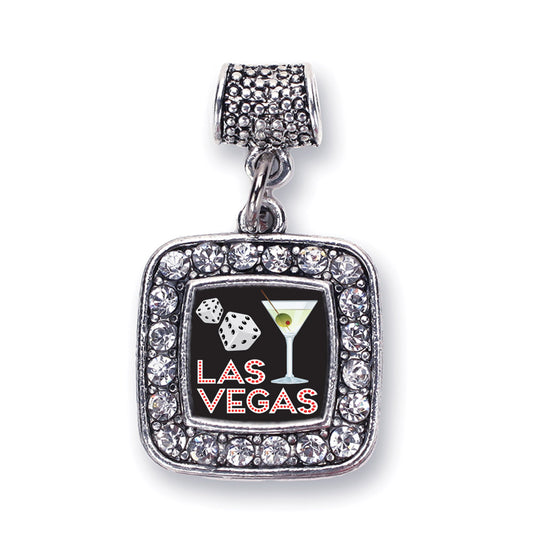 Silver Las Vegas Square Memory Charm