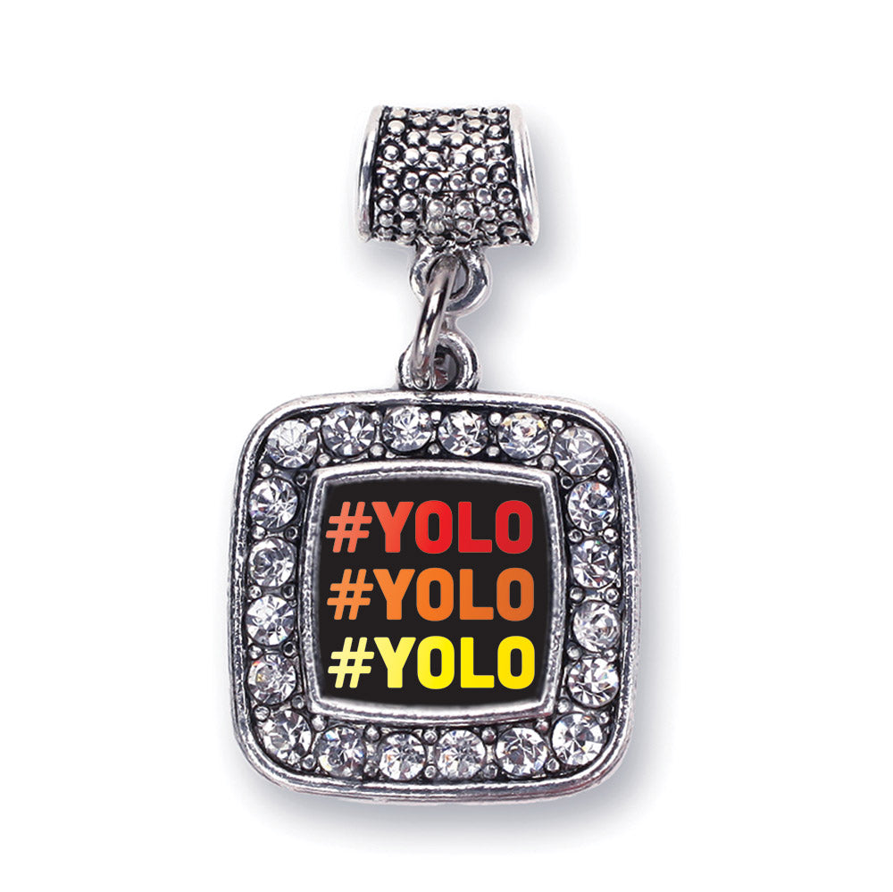 Silver You Only Live Once Square Memory Charm