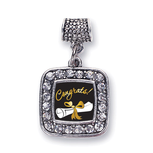 Silver Diploma Square Memory Charm