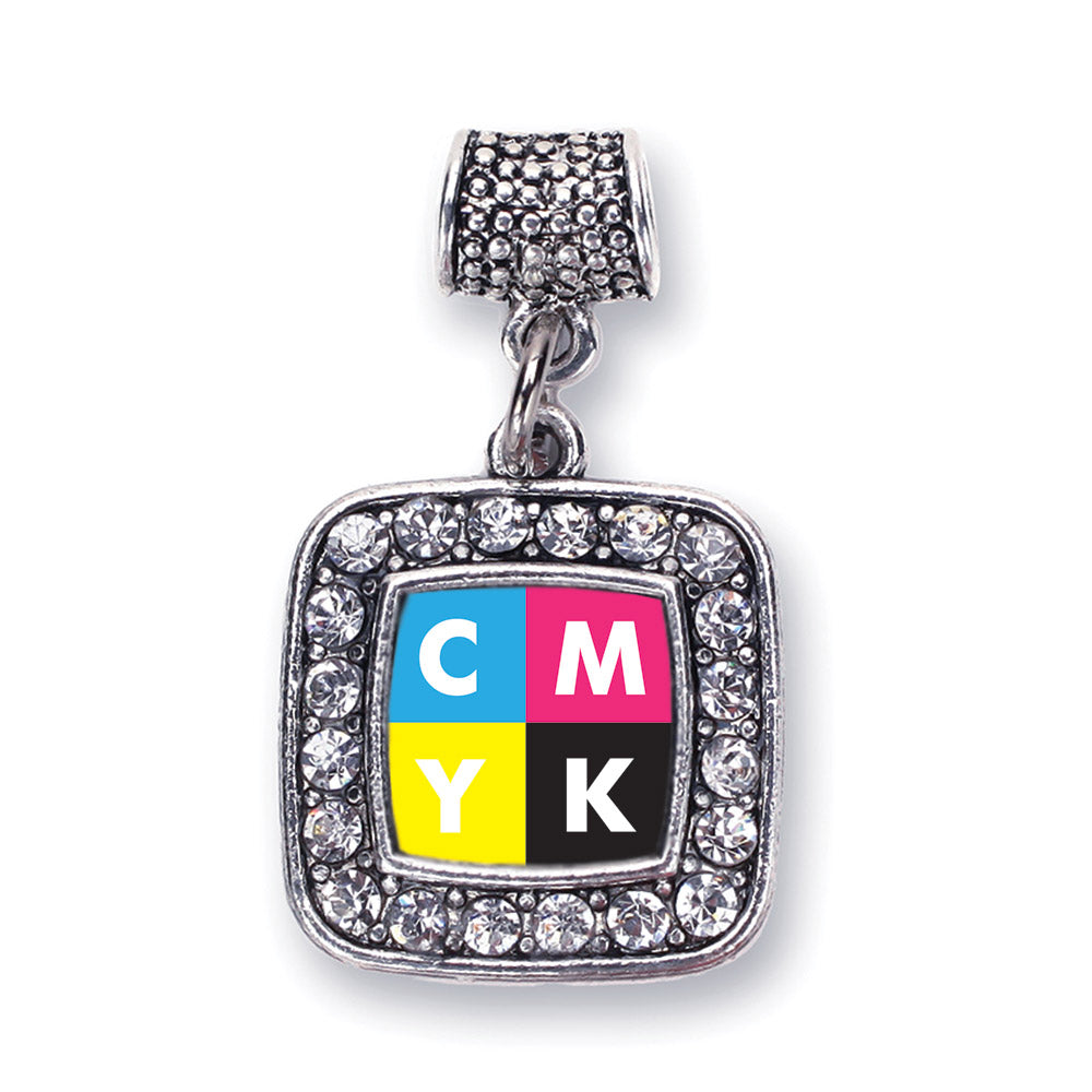 Silver CMYK Square Memory Charm