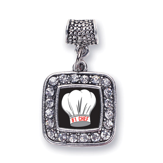 Silver #1 Chef Square Memory Charm