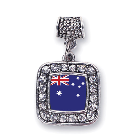 Silver Australian Flag Square Memory Charm