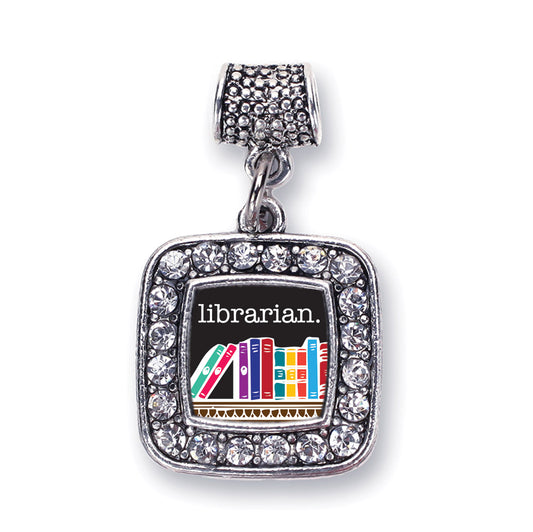 Silver Librarian Square Memory Charm