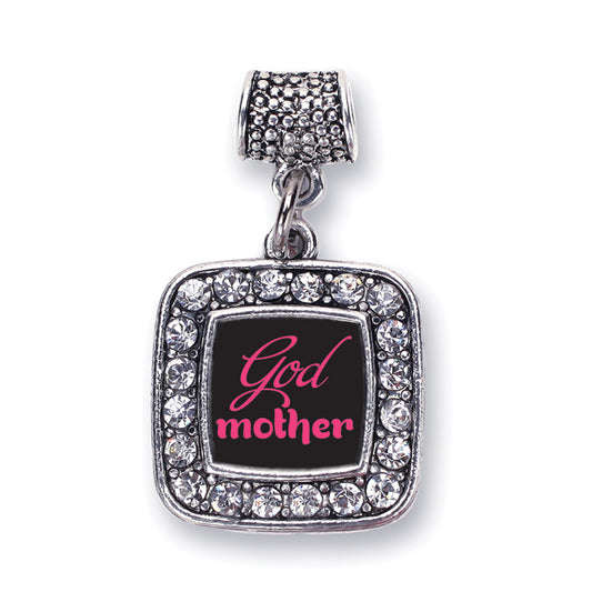 Silver Godmother Square Memory Charm