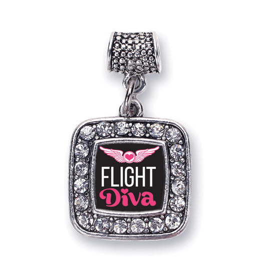 Silver Flight Diva Square Memory Charm