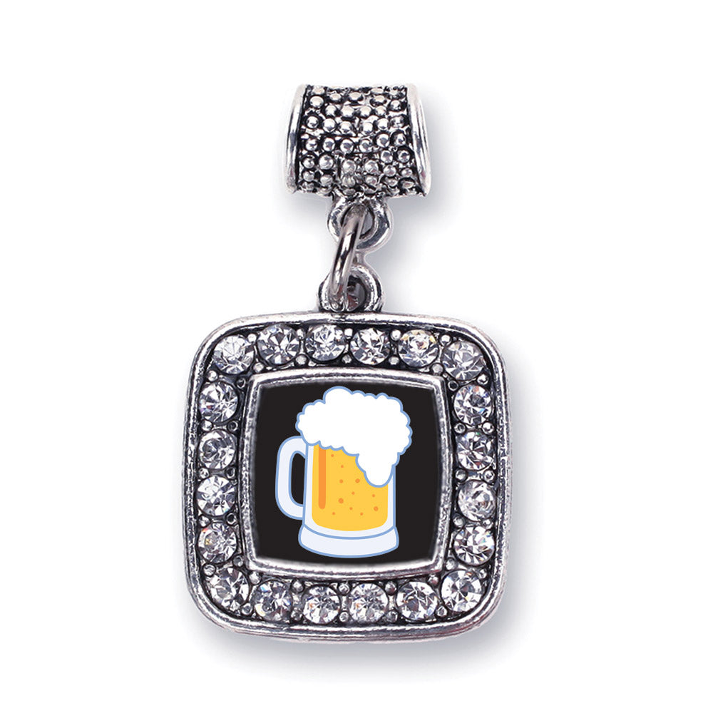Silver Beer Lovers Square Memory Charm
