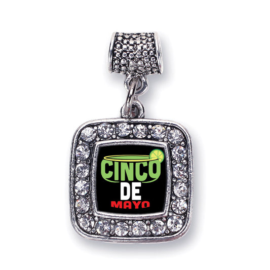 Silver Cinco De Mayo Square Memory Charm