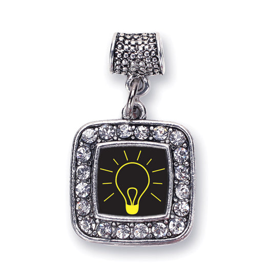 Silver Bright Idea Square Memory Charm