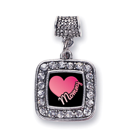Silver Mommy Square Memory Charm