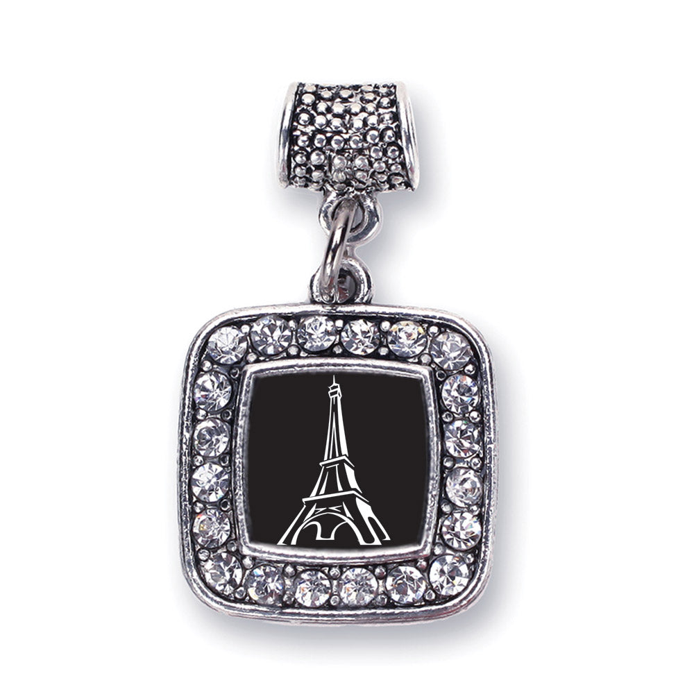 Silver Eiffel Tower Square Memory Charm