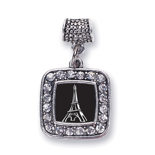 Silver Eiffel Tower Square Memory Charm
