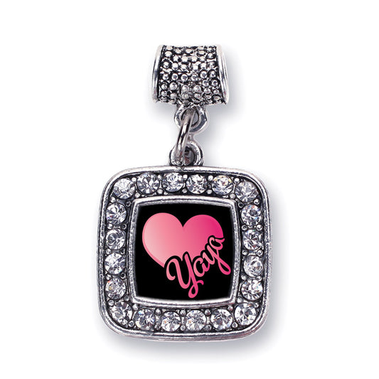 Silver Yaya Square Memory Charm
