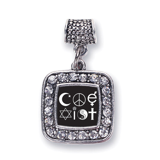 Silver Coexist Square Memory Charm