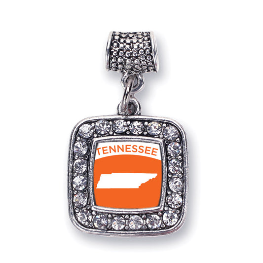 Silver Tennessee Outline Square Memory Charm