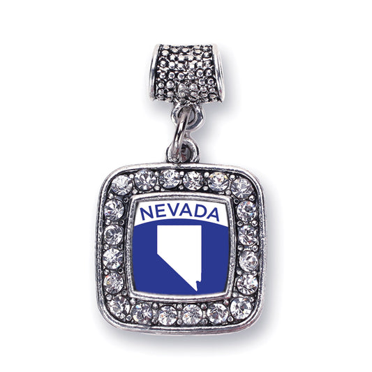Silver Nevada Outline Square Memory Charm