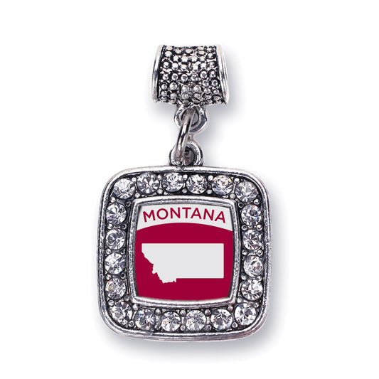 Silver Montana Outline Square Memory Charm
