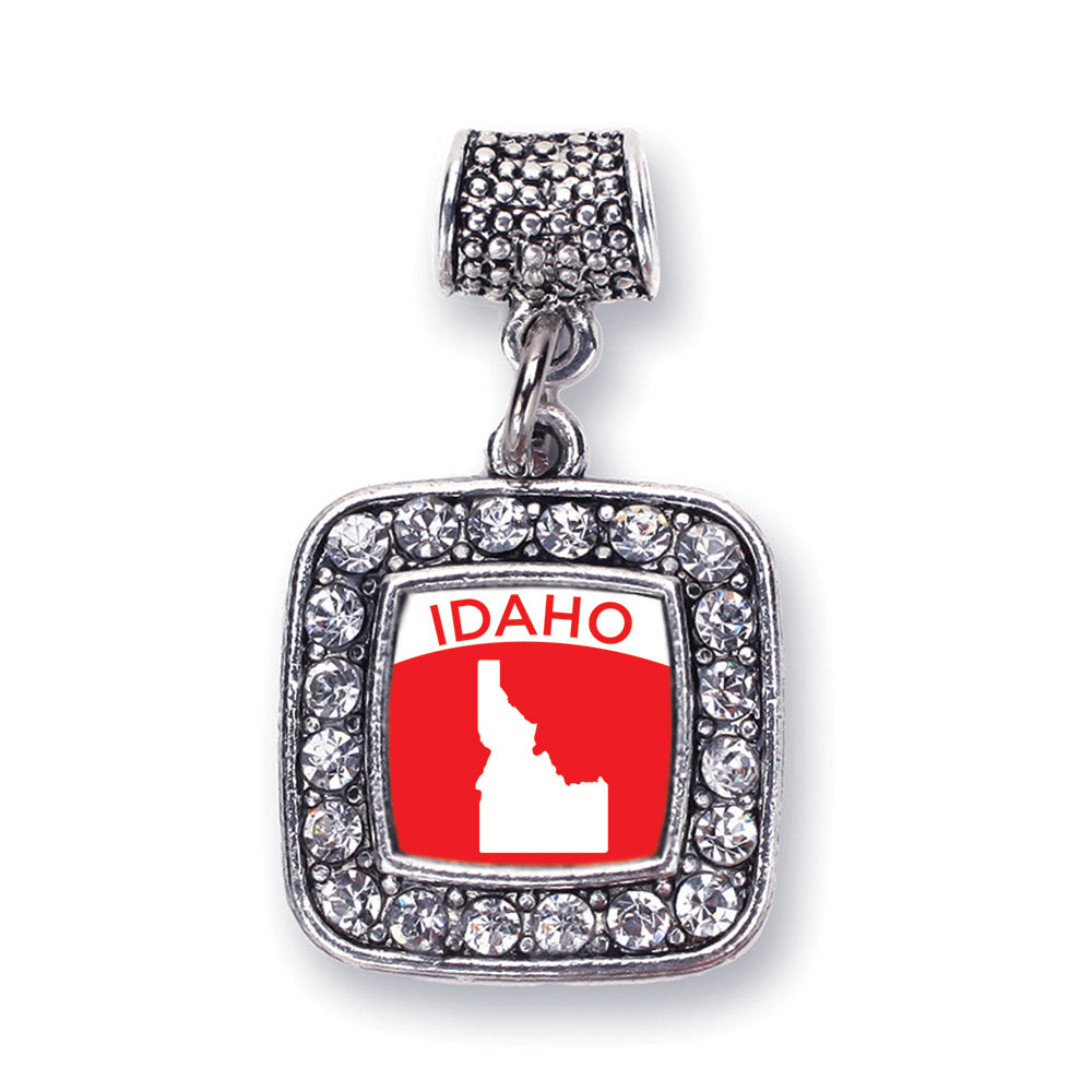 Silver Idaho Outline Square Memory Charm