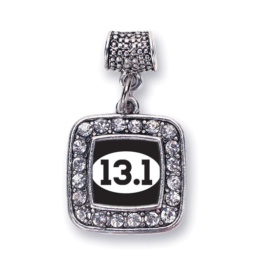 Silver 13.1 Runners Square Memory Charm