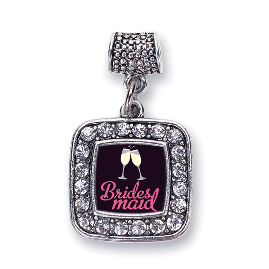 Silver Bridesmaid Square Memory Charm