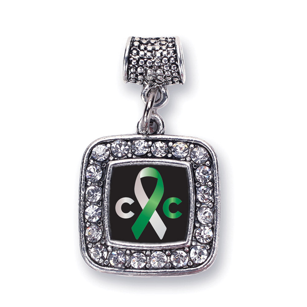 Silver Cervical Cancer Support Square Memory Charm