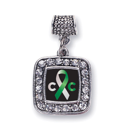 Silver Cervical Cancer Support Square Memory Charm