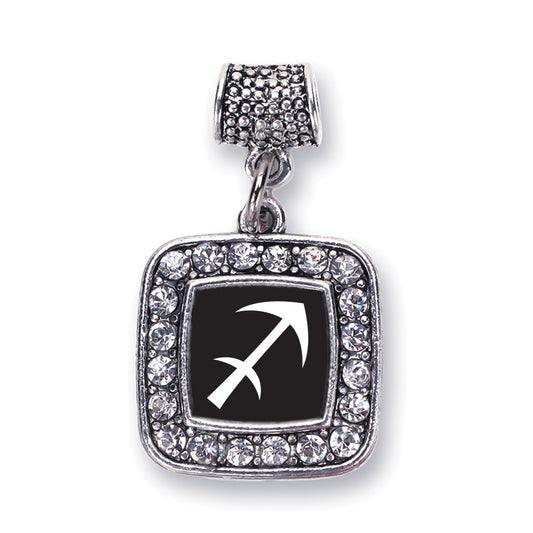 Silver Sagittarius Zodiac Square Memory Charm
