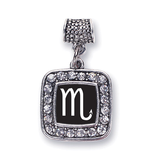 Silver Scorpio Zodiac Square Memory Charm