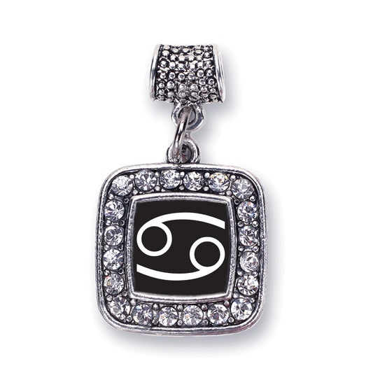 Silver Cancer Zodiac Square Memory Charm