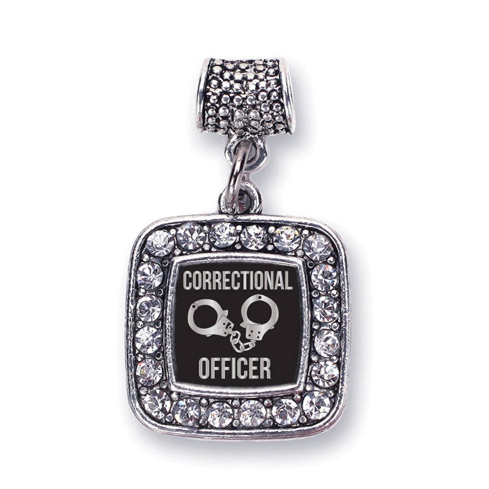 Silver Correctional Officer Square Memory Charm