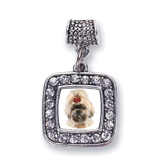 Silver The Shih Tzu Square Memory Charm