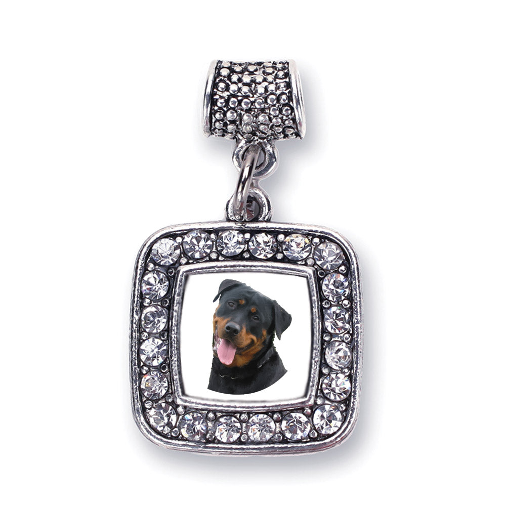 Silver The Rottweiler Square Memory Charm