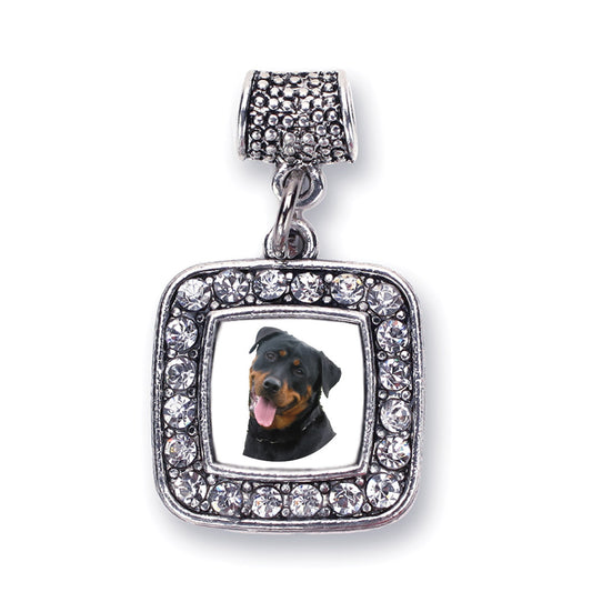 Silver The Rottweiler Square Memory Charm
