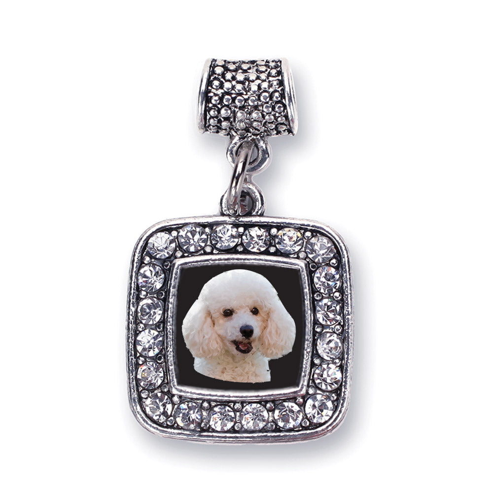 Silver The Poodle Square Memory Charm