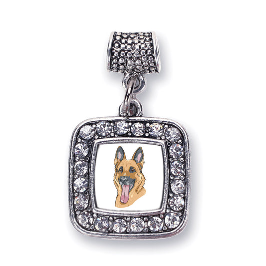 Silver The German Shepherd Square Memory Charm