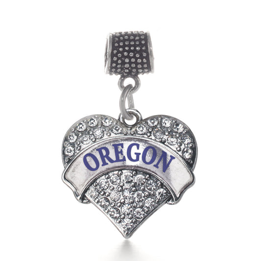 Silver Oregon Pave Heart Memory Charm