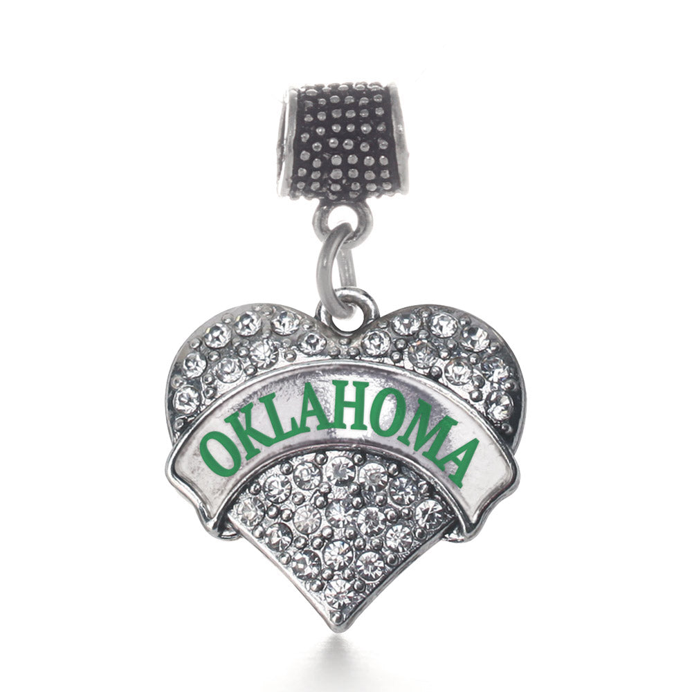 Silver Oklahoma Pave Heart Memory Charm