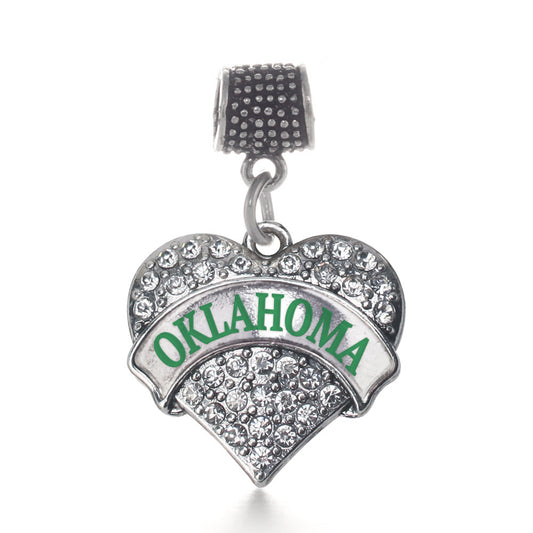 Silver Oklahoma Pave Heart Memory Charm