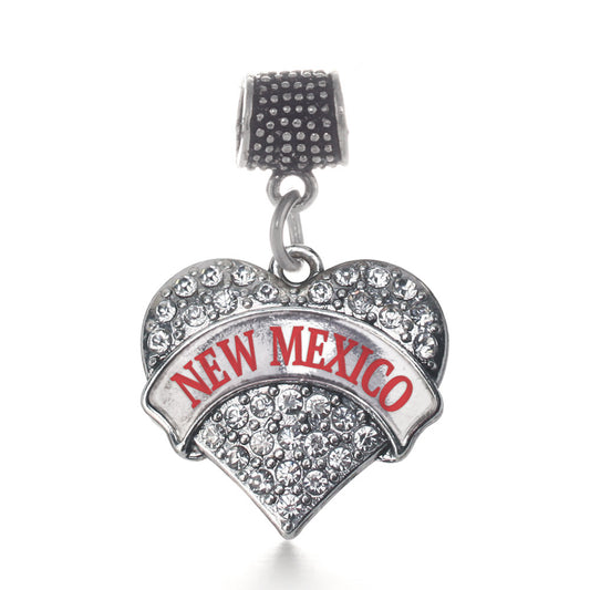 Silver New Mexico Pave Heart Memory Charm