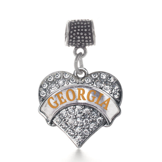 Silver Georgia Pave Heart Memory Charm