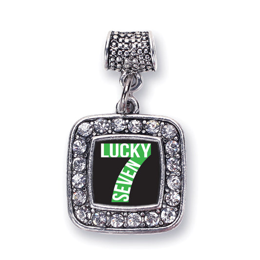 Silver Lucky Seven Square Memory Charm