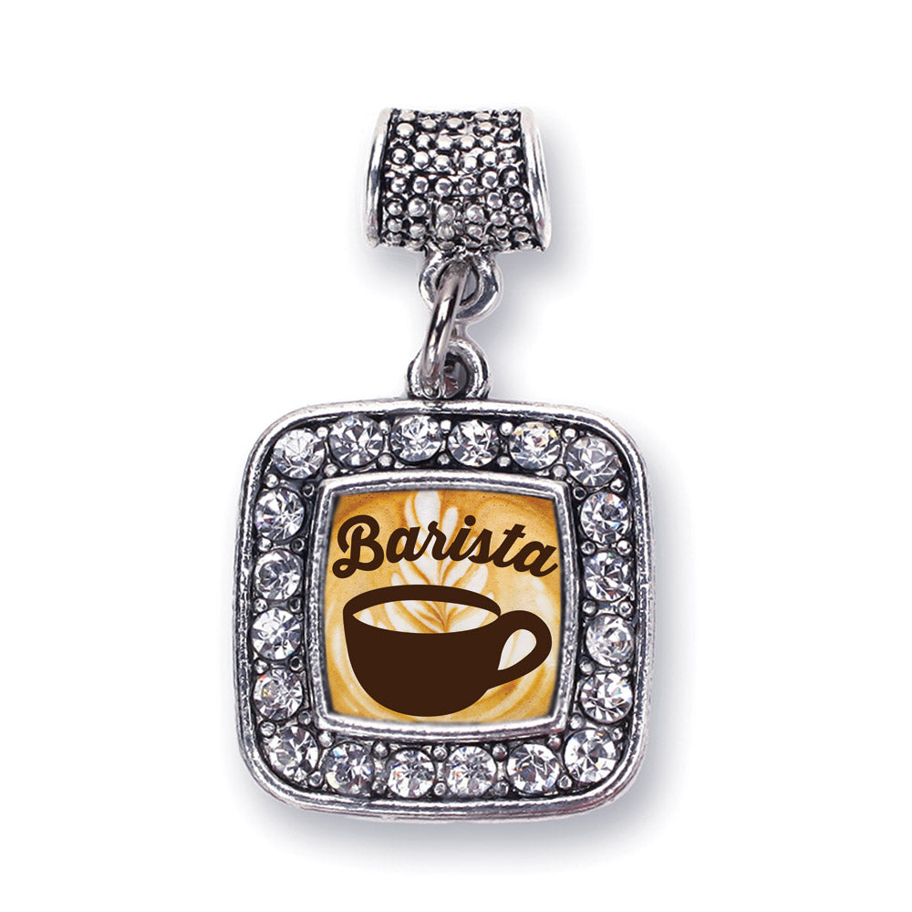 Silver Barista Square Memory Charm