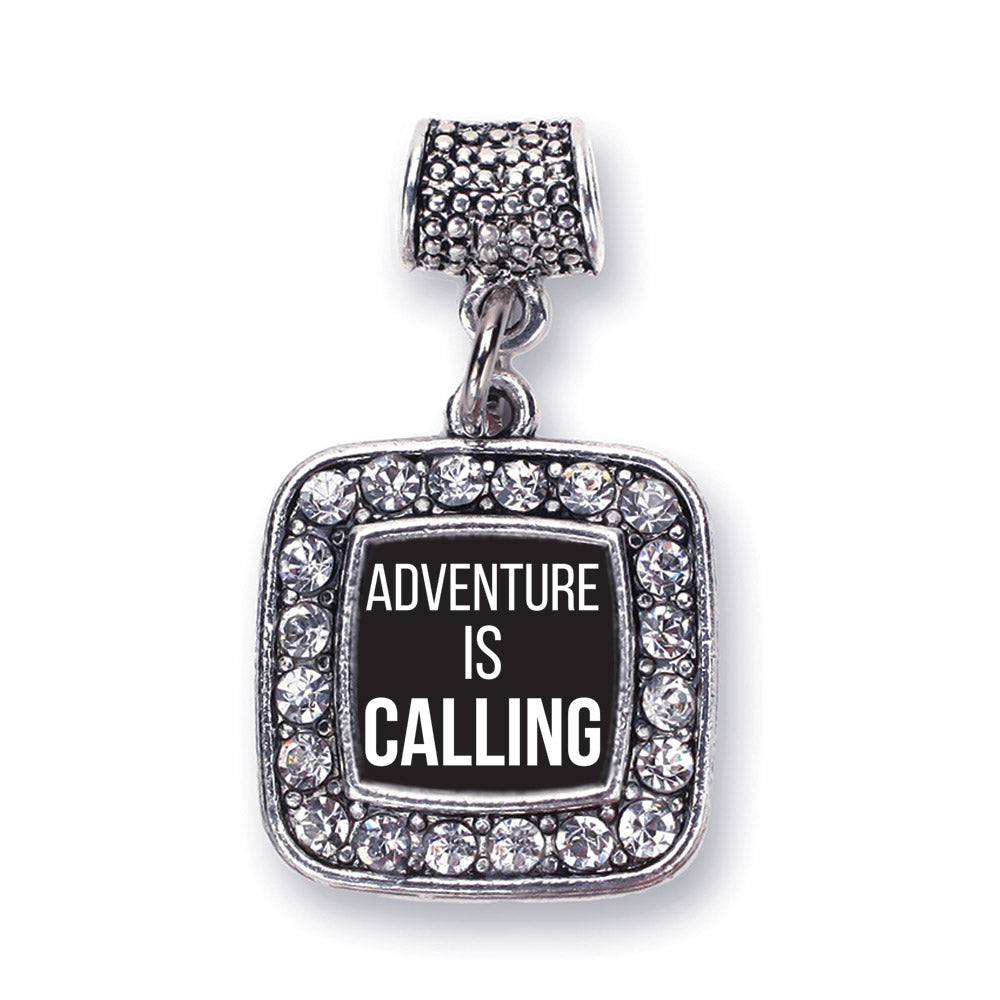 Silver Adventure Is Calling Square Memory Charm