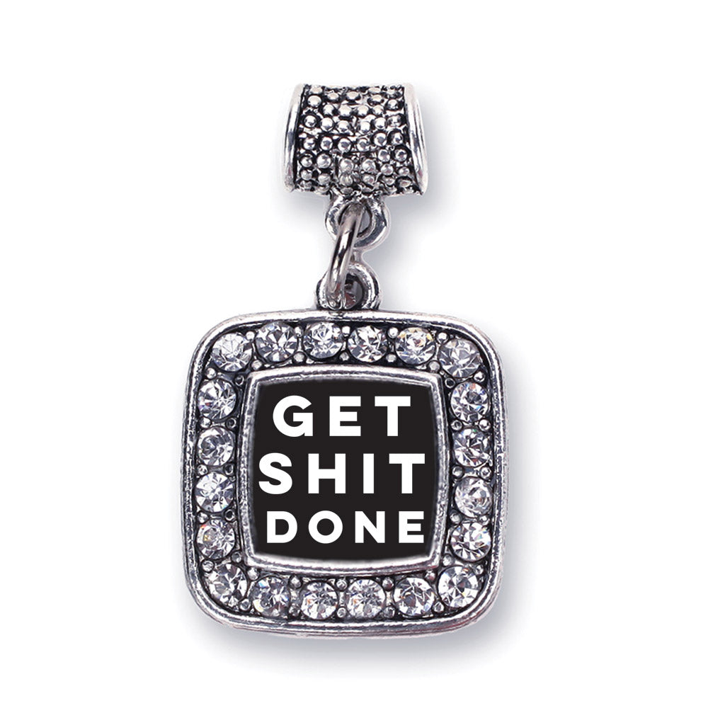 Silver Get Shit Done Square Memory Charm