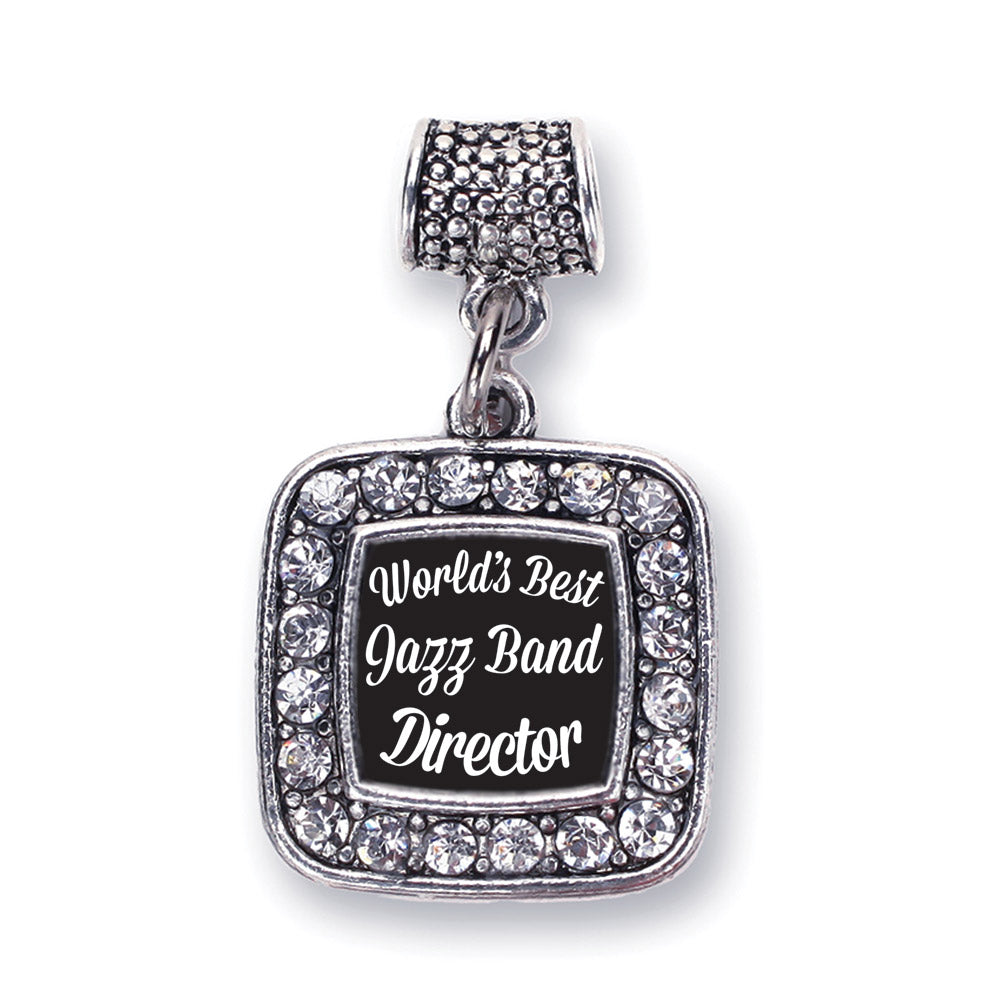 Silver World's Best Jazz Band Director Square Memory Charm