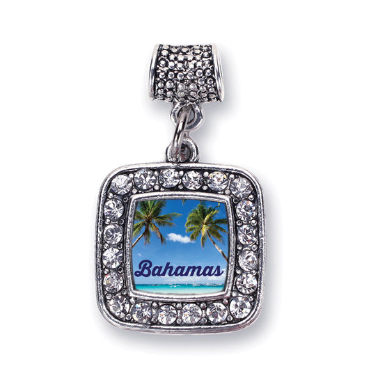 Silver Bahamas Square Memory Charm