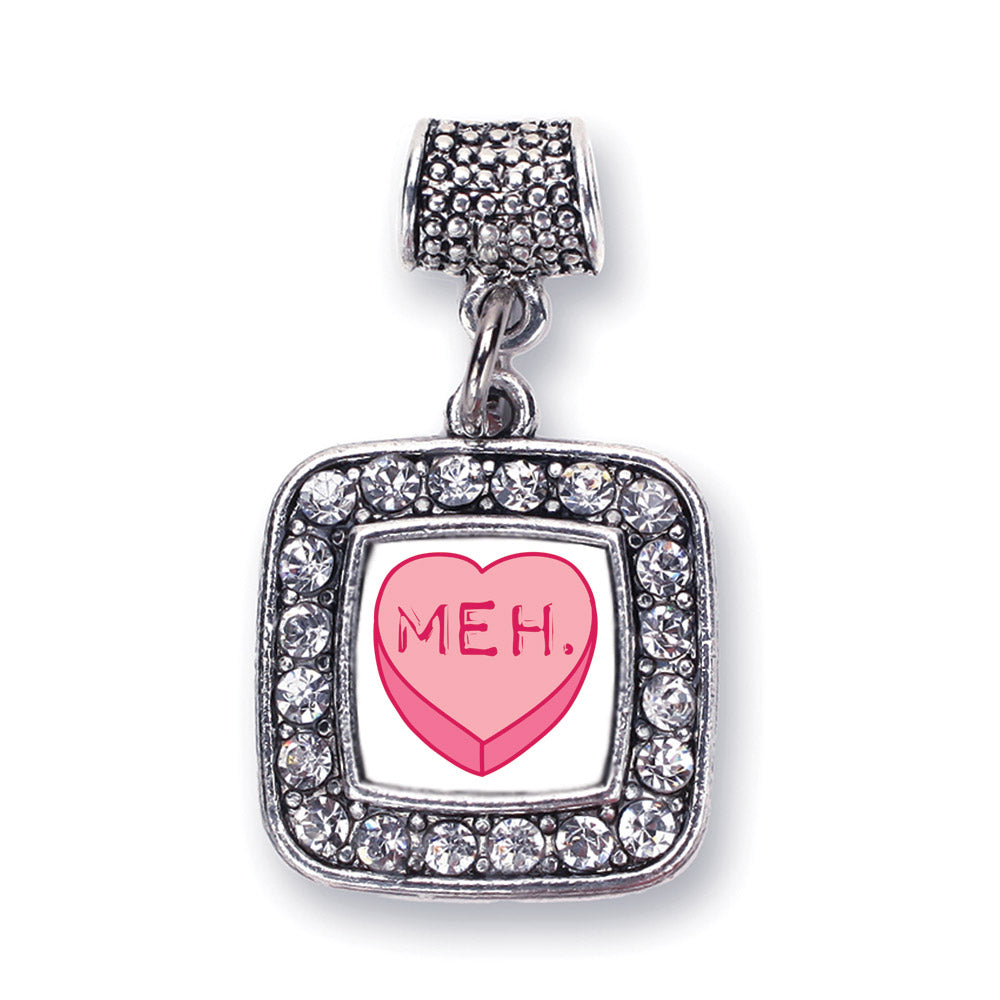 Silver Meh Candy Heart Square Memory Charm