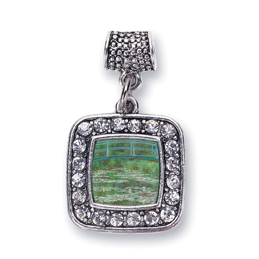 Silver Monet Lily Pond Square Memory Charm